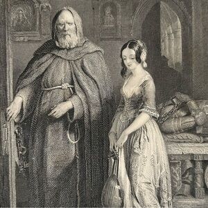 The Glee Maiden 8.5" x 5.25" Antique Engraving/Print